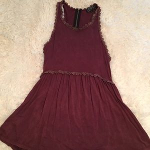 Boutique babydoll tank in maroon